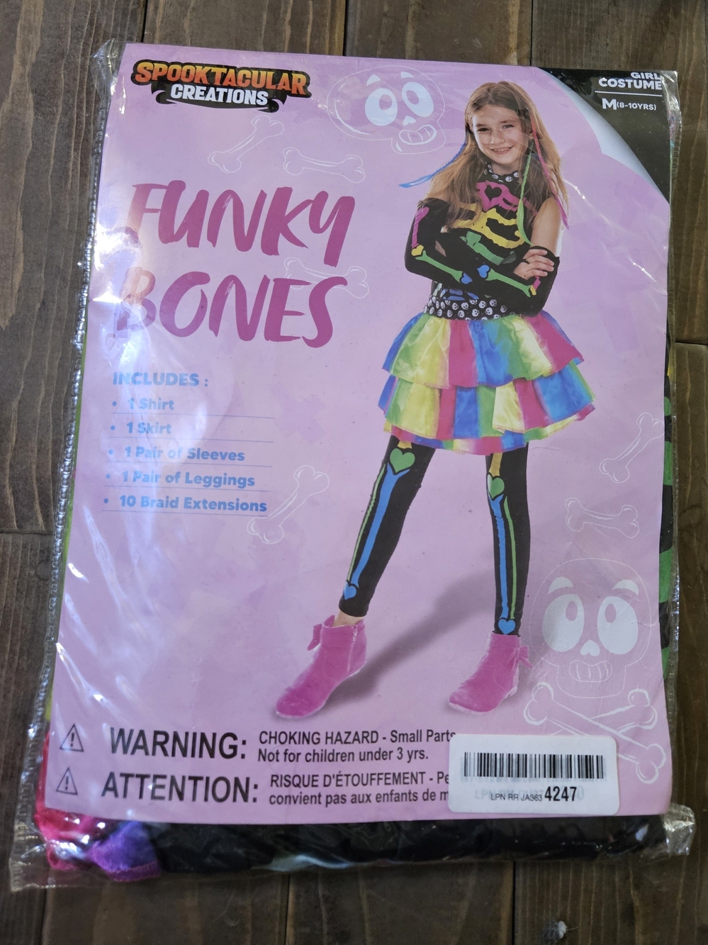 Funky Bones Girls Rainbow Skeleton Costume by Spooktacular Creations
